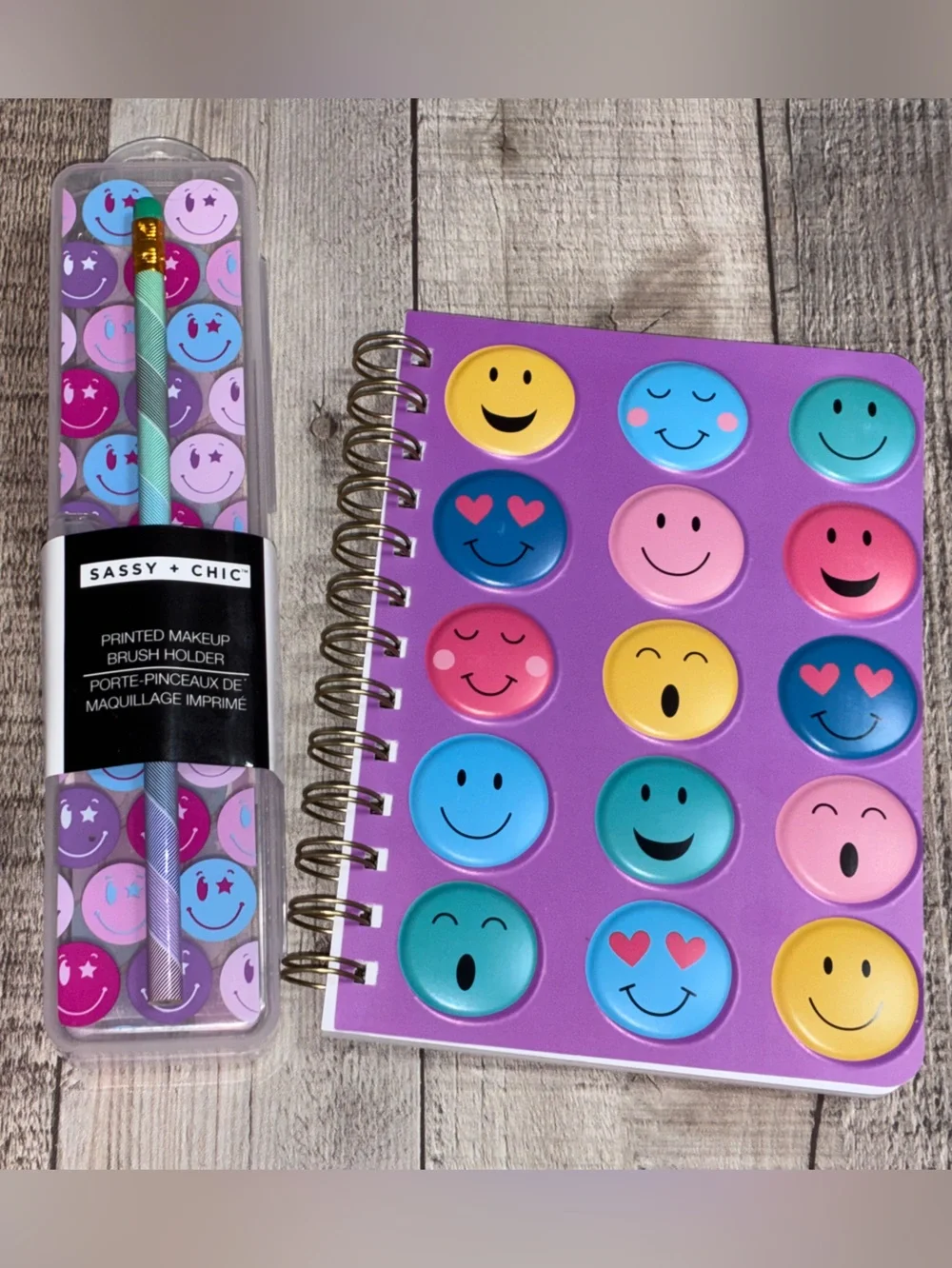 Smiley Face Notebook & Plastic Box w/Pencil